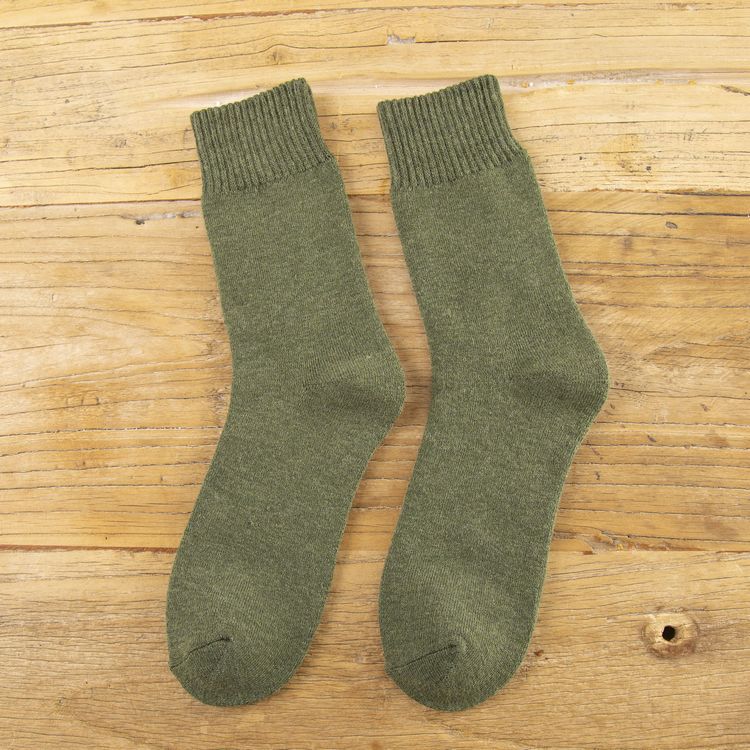 Winter Cotton Socks Solid Color Ankle Towel Thickening Terry Warm Socks For Men